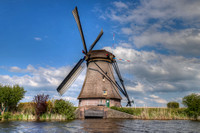 Windmill on water at Kinderdjik, Holland